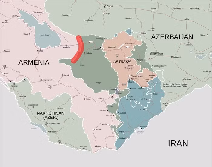 Khu vực xung đột trên tuyến biên giới Armenia - Azerbaijan