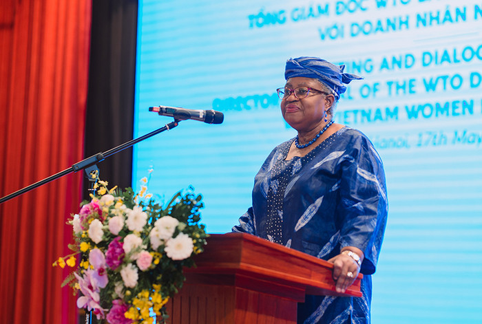Bà Ngozi Okonzio Iweala, Tổng Giám đốc Tổ chức thương mại thế giới WTO phát biểu tại cuộc gặp gỡ Tổng Giám đốc WTO: Tham gia lĩnh vực kinh doanh yêu thích là nguồn cảm hứng quan trọng nhất