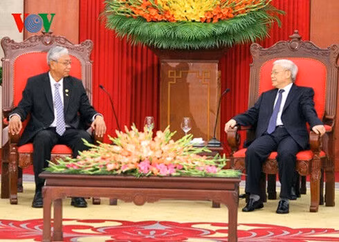 Tổng Bí thư Nguyễn Phú Trọng tiếp Tổng thống Myanmar
