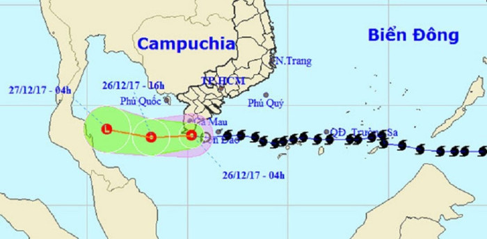Bão Tembin đã suy yếu gây mưa lớn diện rộng ở Nam Bộ, Trung Bộ
