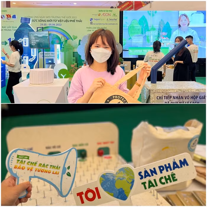 Khách hàng mang rác tới đổi đổi lấy những phần quà xinh xắn.