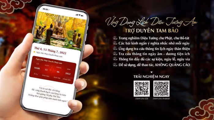 Chính thức ra mắt ứng dụng lịch Phật giáo DTA