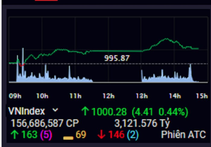 Vn-Index đã vượt mốc 1.000 điểm