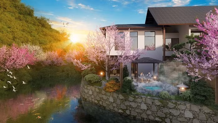Biệt thự Sun Onsen Village -Limited Edition được dẫn trực tiếp nguồn khoáng Quang Hanh vào tận nhà