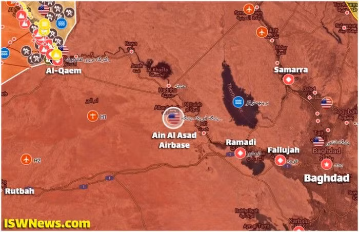 Vị trí căn cứ không quân Ain-al-asad của quân đội Mỹ ở Iraq