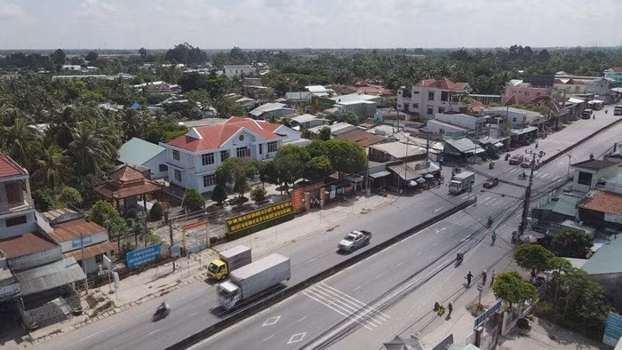 Một góc của xã Bình Phú - trung tâm của huyện Cai Lậy (tỉnh Tiền Giang)