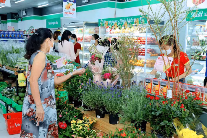 Bên trong cửa hàng WinMart+ theo mô hình mini-mall.