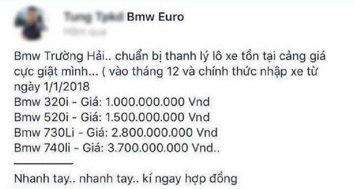 Lô xe BMW từng bị ngừng thông quan bất ngờ được rao bán với giá từ 1 tỷ đồng