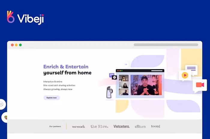 Giao diện nền tảng chia sẻ kỹ năng trực tuyến Vibeji