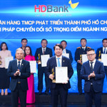 Ông Nguyễn Văn Hảo, Phó Tổng Giám đốc HDBank đại diện ngân hàng nhận giải Chuyển đổi số Việt Nam 2025