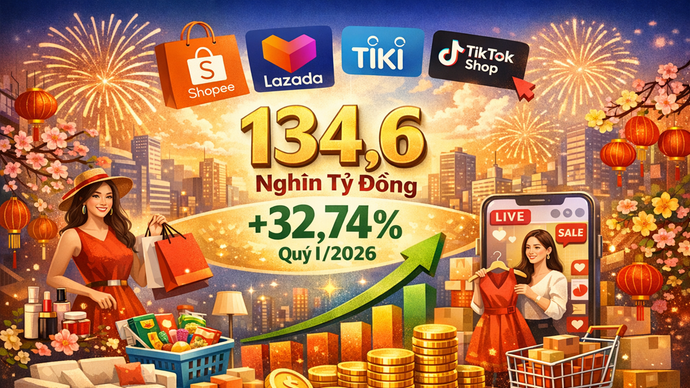 Thương mại điện tử Việt Nam 2025 đạt 429.700 tỷ đồng: “Song mã” Shopee, TikTok Shop chiếm 97% thị phần