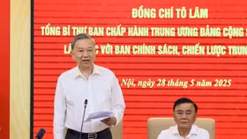 Tổng Bí thư Tô Lâm phát biểu tại buổi làm việc