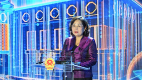 Thống đốc Ngân hàng Nhà nước Nguyễn Thị Hồng phát biểu khai mạc sự kiện