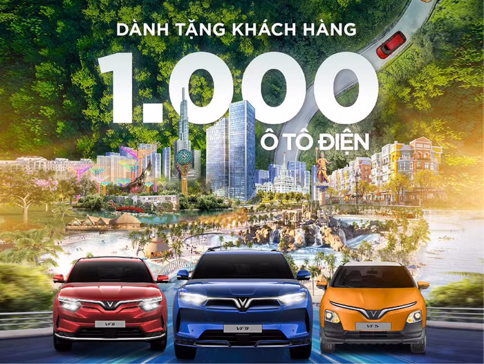 Vinhomes tặng 1.000 ô tô điện VinFast cho khách hàng.