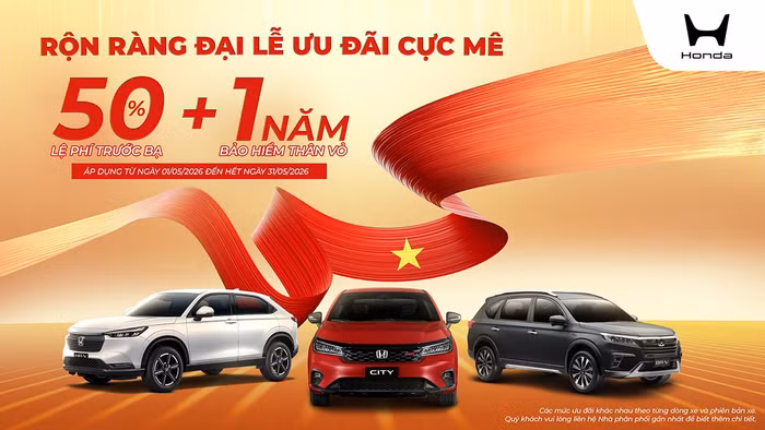 Chương trình khuyến mãi trong tháng 5 của các mẫu xe ô tô Honda