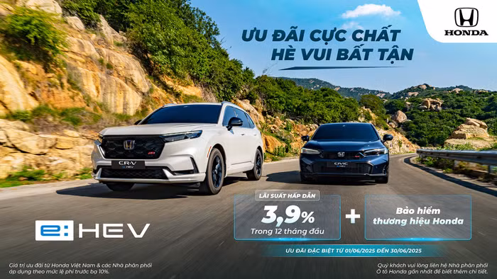 Honda Việt Nam tiếp tục ưu đãi cho khách hàng mua xe trong tháng 6/2025