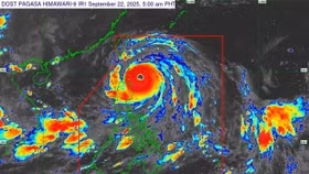 Mắt siêu bão Ragasa lúc 5h ngày 22/9. Ảnh: PAGASA