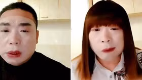 Người đàn ông giả gái trước và sau khi trang điểm để lừa tình thanh niên trẻ. Ảnh: Guangming/Xinhua