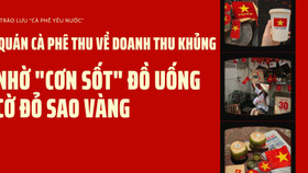 Khách xếp hàng dài, quán cà phê tăng doanh thu khủng nhờ "cơn sốt" đồ uống cờ đỏ sao vàng