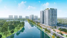 Phối cảnh tổng thể dự án nhà ở xã hội Rice City Long Châu (Hà Nội)