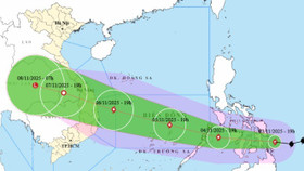 Dự báo hướng đi và vùng ảnh hưởng của bão Kalmaegi, tối 3/11