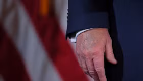 Hình ảnh cho thấy mu bàn tay của ông Trump bị bầm tím. Ảnh: Reuters