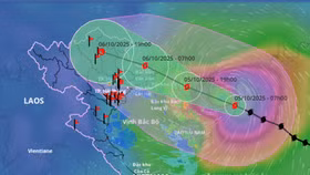 Đường đi của bão số 11 Matmo, cập nhật sáng 5/10