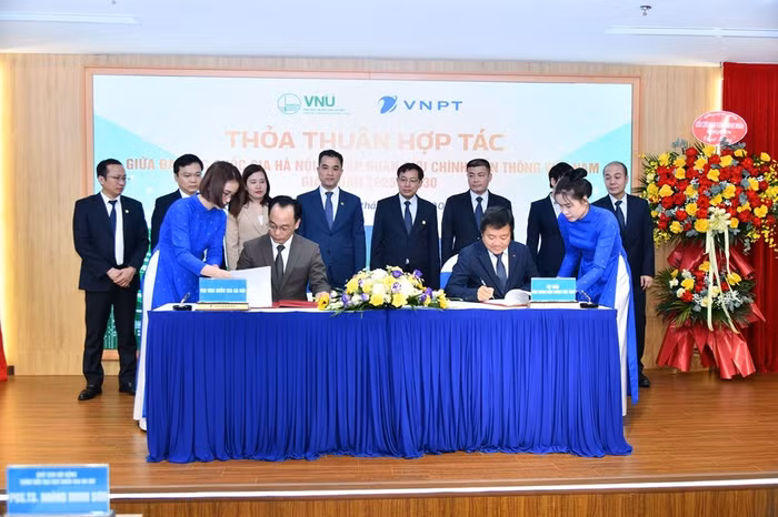 Lễ ký kết giữa Tập đoàn VNPT và Đại học Quốc gia Hà Nội