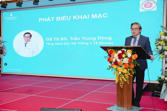 GS.TS.BS Trần Trung Dũng, Tổng Giám đốc Hệ thống Y tế Vinmec phát biểu tại sự kiện