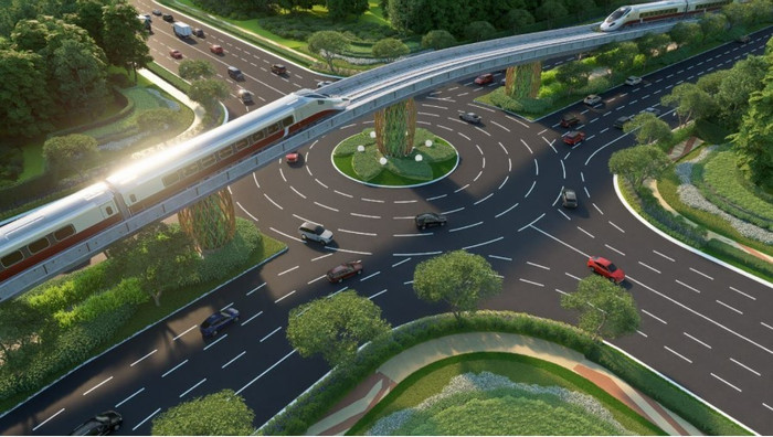 Tàu điện đô thị LRT tại Phú Quốc được thiết kế đi ngầm, đi mặt đất và đi trên cao, kiến tạo trục giao thông thông minh