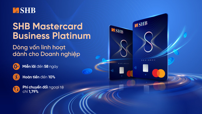 Thẻ tín dụng Doanh nghiệp SHB Mastercard Business Platinum mang đến những đặc quyền tài chính vượt trội, là lựa chọn hàng đầu dành cho các doanh nghiệp hiện đại. anh-1-card.jpg
