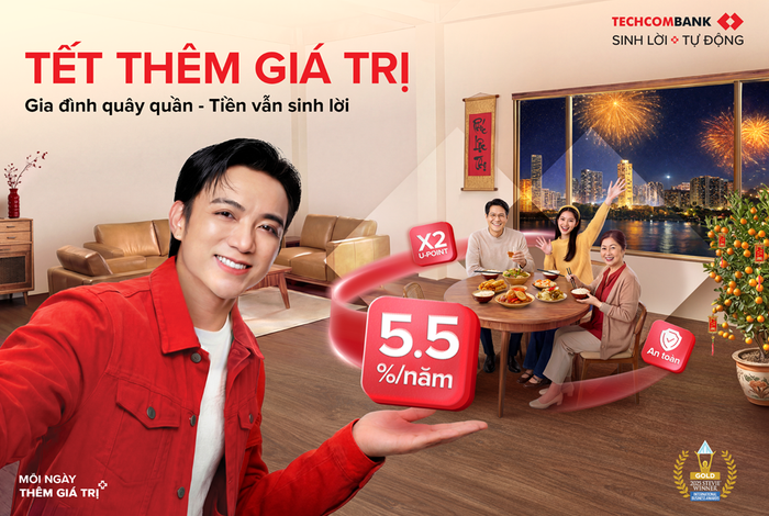Techcombank Sinh lời tự động - Tiền Tết chưa dùng sinh lời ưu 5.5%/năm và đảm bảo an toàn tối đa