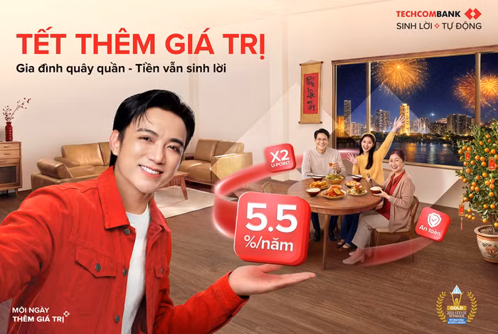 Techcombank Sinh lời tự động - Tiền Tết chưa dùng sinh lời ưu 5.5%/năm và đảm bảo an toàn tối đa