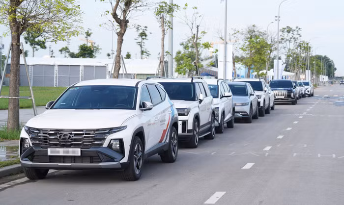 Hyundai đem đến sự kiện Hyundai Care Day nhiều xe cho khách hàng lái thử, trong đó có Hyundai Ioniq 5, Palisade, Santa Fe và các mẫu xe khác