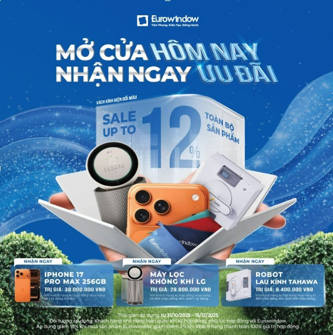 Hàng nghìn khách hàng nhận quà công nghệ trong ưu đãi cuối năm của Eurowindow
