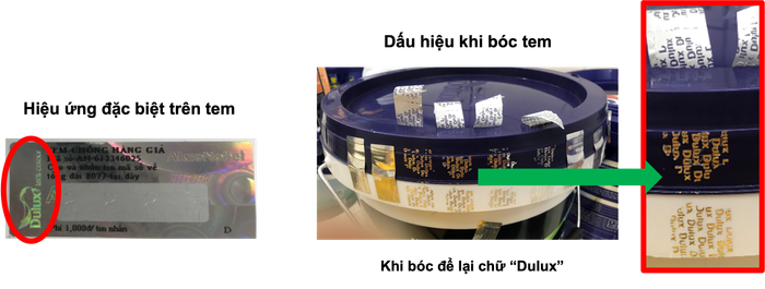 Tem chống giả trên sản phẩm Dulux và Maxilite