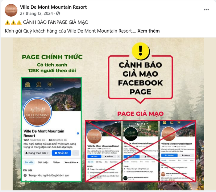 Nhiều đối tượng lừa đảo còn đầu tư hẳn fanpage có tick xanh của Facebook nên khách hàng rất khó nhận biết