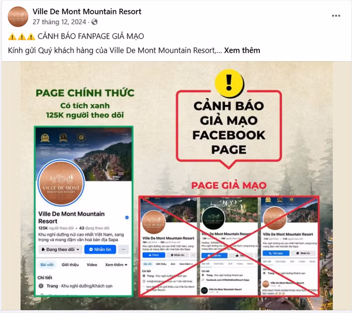 Nhiều đối tượng lừa đảo còn đầu tư hẳn fanpage có tick xanh của Facebook nên khách hàng rất khó nhận biết