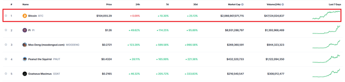 Sức hút của Pi đang rất lớn, có thời điểm chỉ đứng sau Bitcoin screenshot-2025-05-12-093853.png