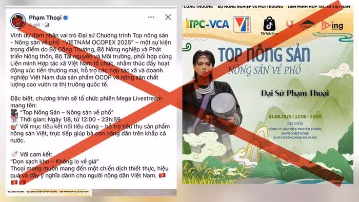 Bộ Công Thương bác thông tin Tiktoker Phạm Thoại làm đại sứ sự kiện tại Hội chợ các sản phẩm OCOP xuất khẩu