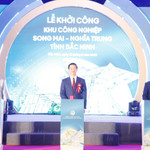 Lễ khởi công Khu công nghiệp Song Mai - Nghĩa Trung (Ảnh: Nguyễn Thắng - Báo Tiền Phong)
