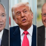 CEO Blackstone Stephen Schwarzman, Tổng thống Mỹ Donald Trump và CEO Goldman Sachs David Solomon (từ trái sang)