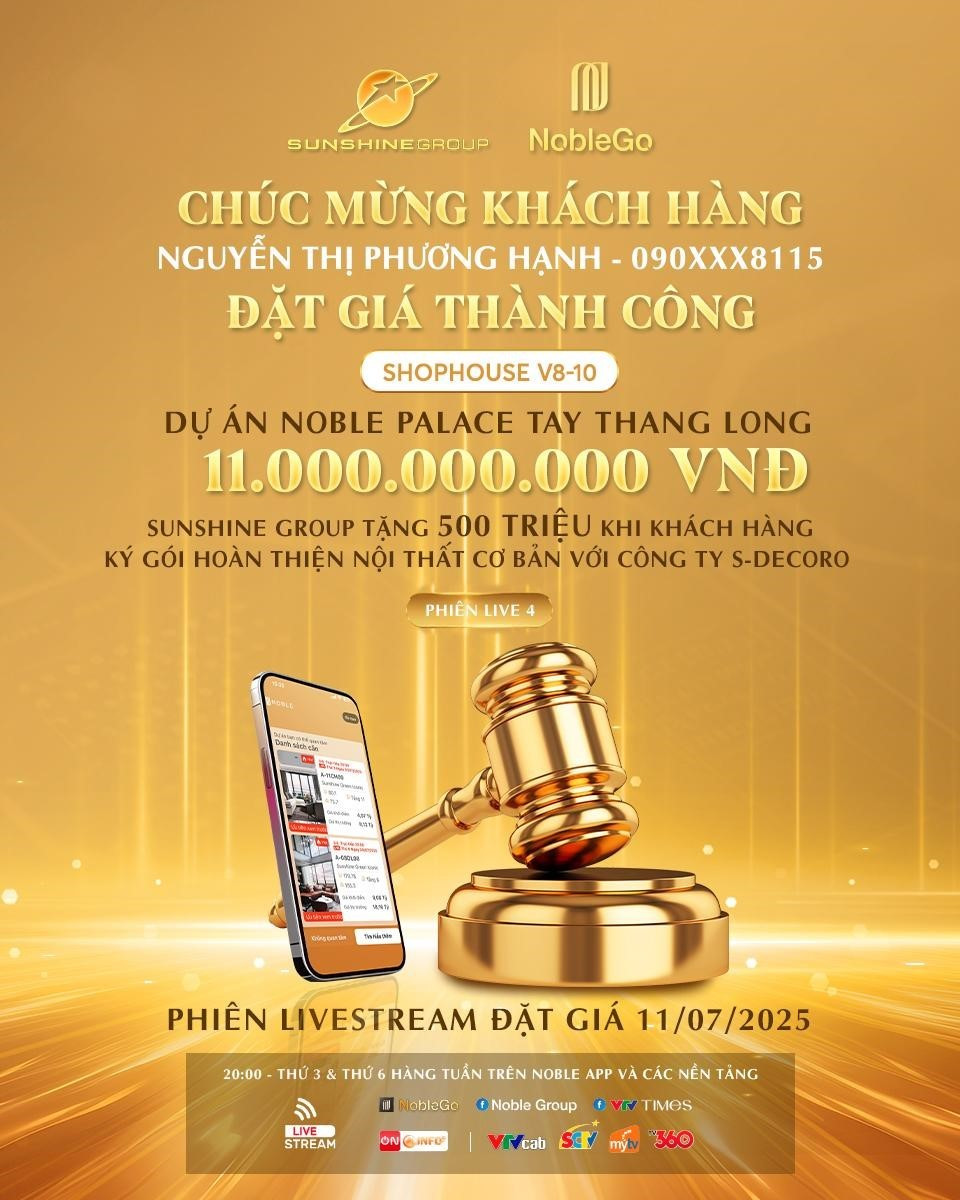 Trải qua ba vòng đầy kịch tính, khách hàng Nguyễn Thị Phương Hạnh đã đặt thành công căn V8-10 với giá 11 tỷ đồng, thấp hơn 2,5 tỷ so với giá thị trường sdff.jpg