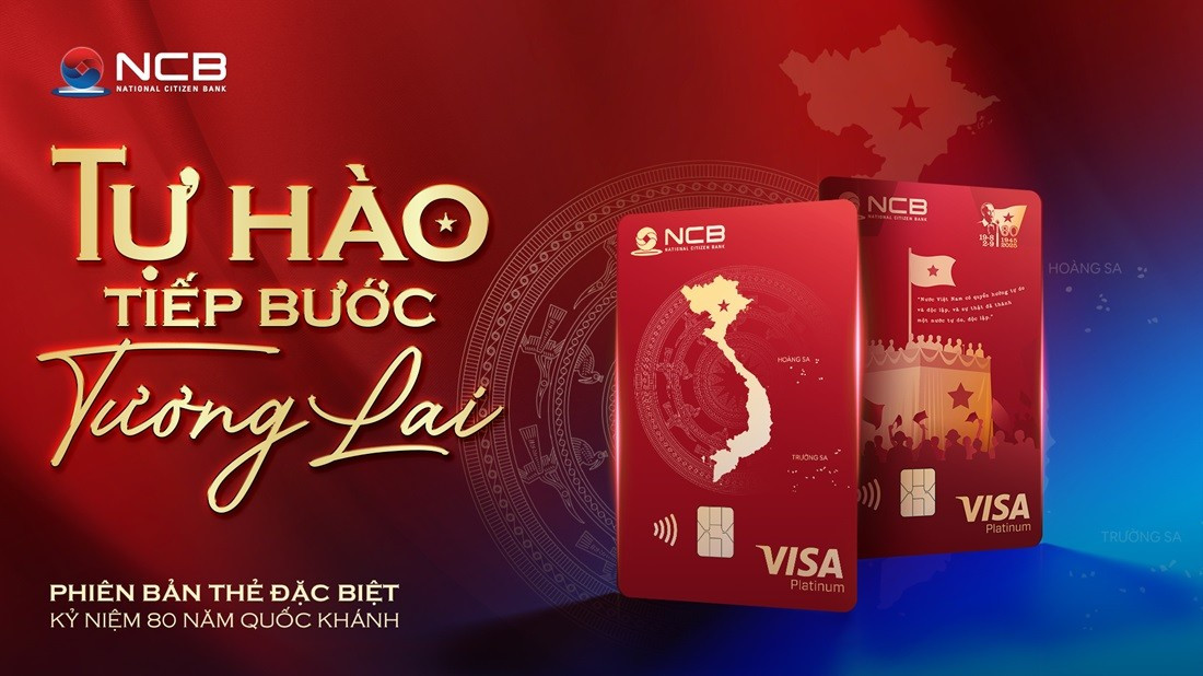 Thẻ tín dụng NCB Visa Platinum Tự hào là phiên bản đặc biệt ra mắt vào những ngày đất nước kỷ niệm 80 năm Quốc khánh dung-lam-anh-thumb-ncb-ra-mat-the-visa-tu-hao.jpg