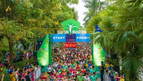 Thiên nhiên xanh hút mắt ở giải chạy Ecopark Marathon 2023