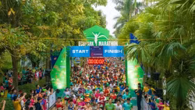 Thiên nhiên xanh hút mắt ở giải chạy Ecopark Marathon 2023