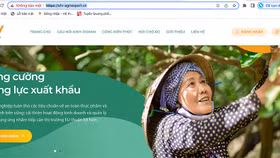 Ảnh chụp màn hình Cổng thông tin hỗ trợ xuất khẩu nông sản Việt Nam tại địa chỉ sfv-agriexport.vn