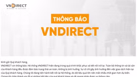 Đến hiện tại, hệ thống VNDirect vẫn chưa thể truy cập được