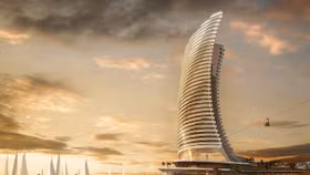 Phối cảnh minh họa Tòa nhà Cánh Buồm - biểu tượng tương lai của Hòn Thơm