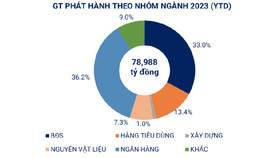 Nhóm ngân hàng vẫn dẫn đầu tỷ lệ phát hành trong 7 tháng 2023